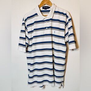 Polo Golf Ralph Lauren Short Sleeve Blue White Striped Polo Shirt Men’s 2XL